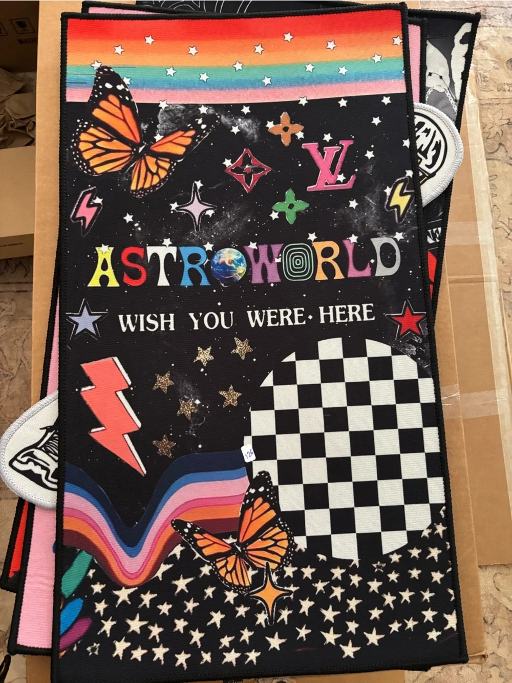 Travis Scott Black Rainbow ASTROWORLD Butterfly Tapestry